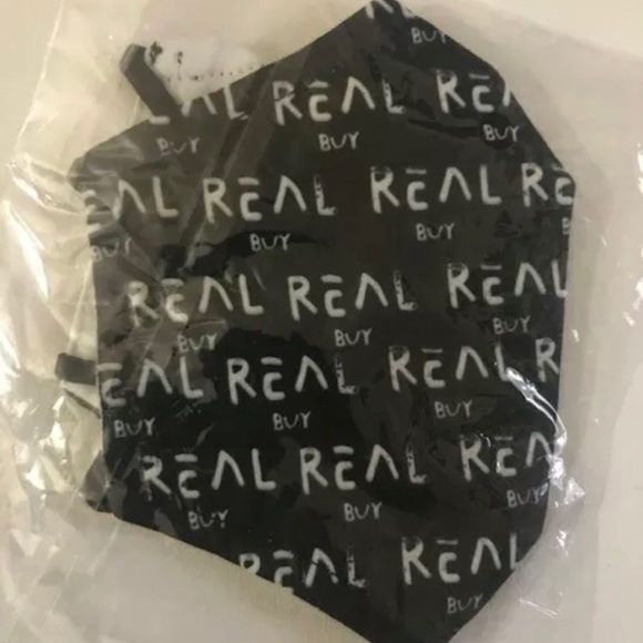 NEW Real Buy Stamp Face Mask by Trouble Andrew B/W - Picture 5 of 5